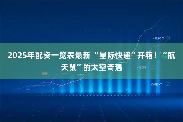 2025年配资一览表最新 “星际快递”开箱！“航天鼠”的太空奇遇